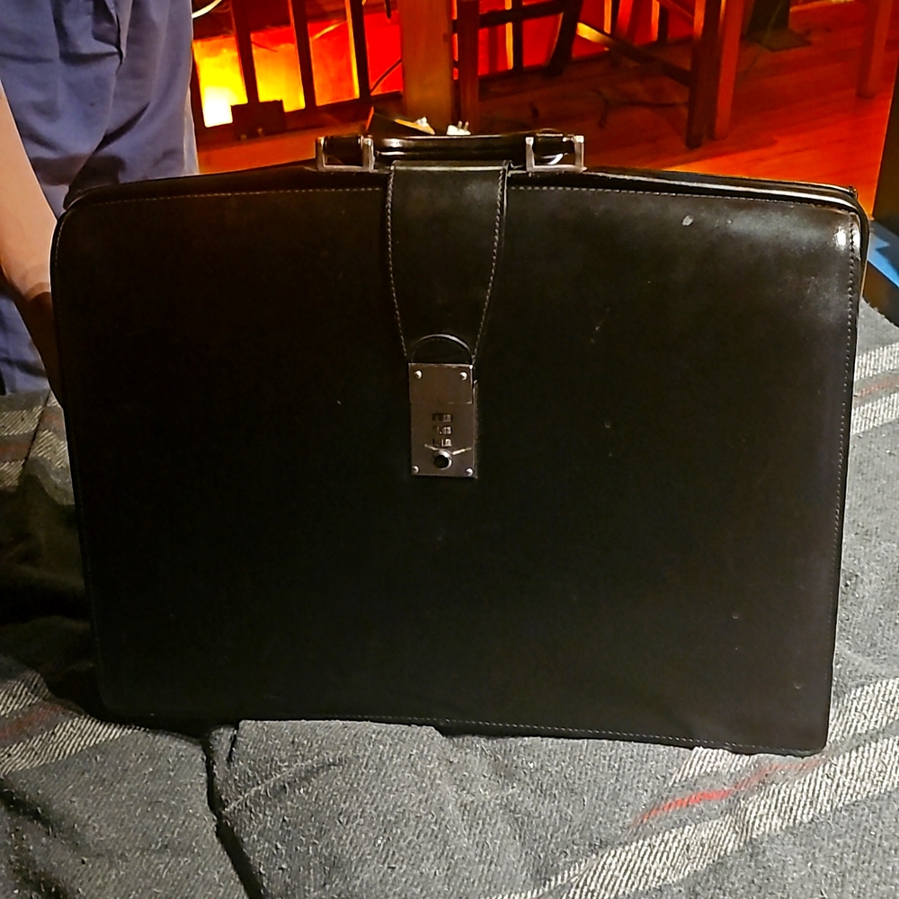 T. Anthony Black Leather Brief Bag - Great Condition